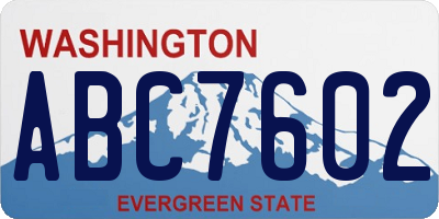 WA license plate ABC7602
