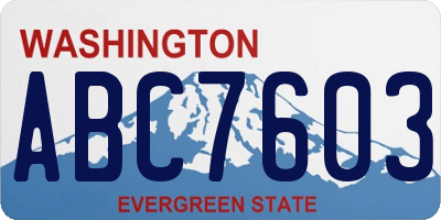WA license plate ABC7603
