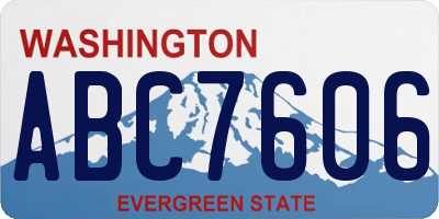 WA license plate ABC7606