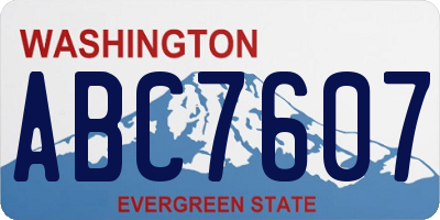 WA license plate ABC7607