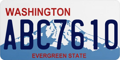 WA license plate ABC7610