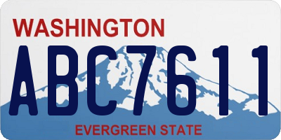 WA license plate ABC7611