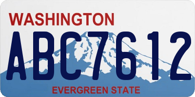 WA license plate ABC7612