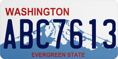 WA license plate ABC7613