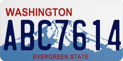 WA license plate ABC7614