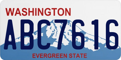 WA license plate ABC7616