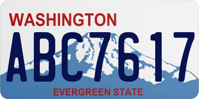 WA license plate ABC7617