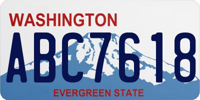 WA license plate ABC7618