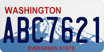 WA license plate ABC7621