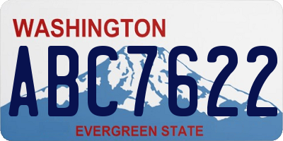 WA license plate ABC7622