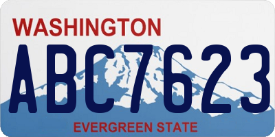 WA license plate ABC7623