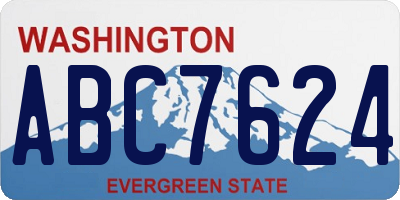 WA license plate ABC7624