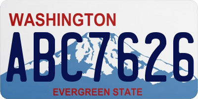 WA license plate ABC7626