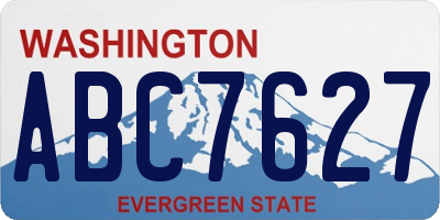 WA license plate ABC7627