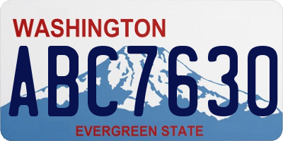 WA license plate ABC7630