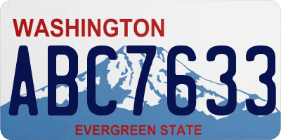 WA license plate ABC7633
