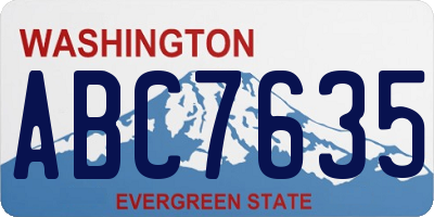 WA license plate ABC7635