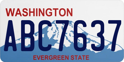 WA license plate ABC7637