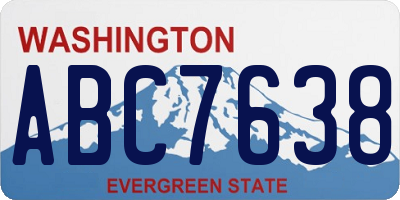 WA license plate ABC7638