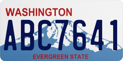 WA license plate ABC7641