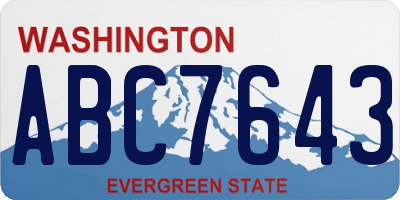 WA license plate ABC7643