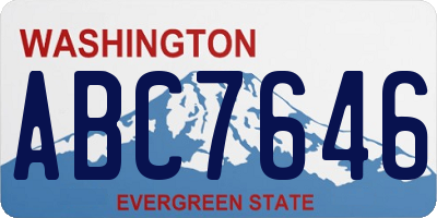 WA license plate ABC7646