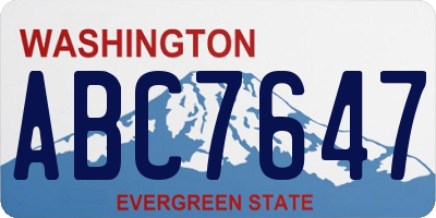 WA license plate ABC7647