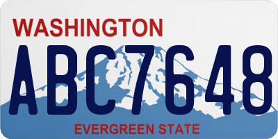 WA license plate ABC7648
