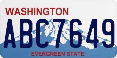 WA license plate ABC7649