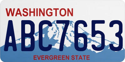 WA license plate ABC7653