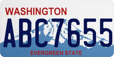 WA license plate ABC7655