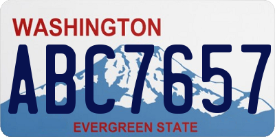 WA license plate ABC7657