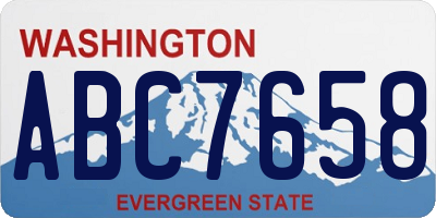 WA license plate ABC7658