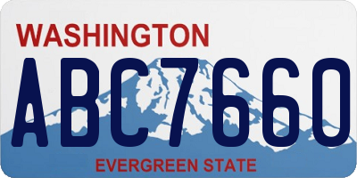 WA license plate ABC7660