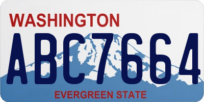WA license plate ABC7664