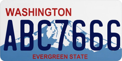 WA license plate ABC7666