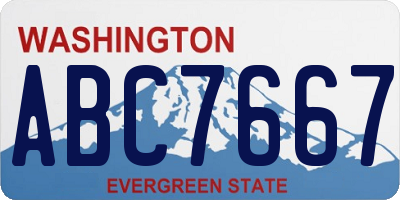WA license plate ABC7667