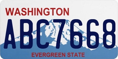WA license plate ABC7668
