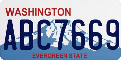 WA license plate ABC7669