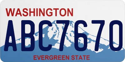 WA license plate ABC7670