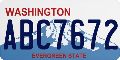 WA license plate ABC7672