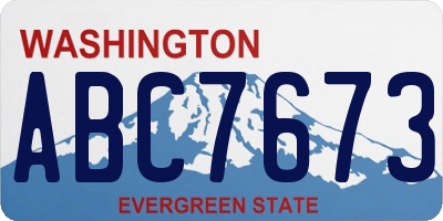 WA license plate ABC7673