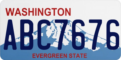WA license plate ABC7676