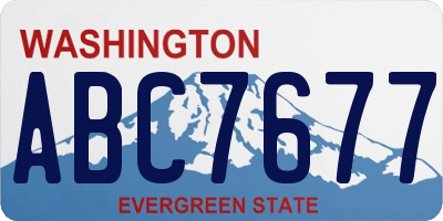 WA license plate ABC7677