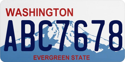 WA license plate ABC7678