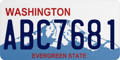 WA license plate ABC7681