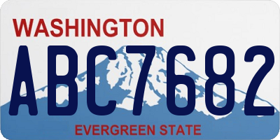 WA license plate ABC7682