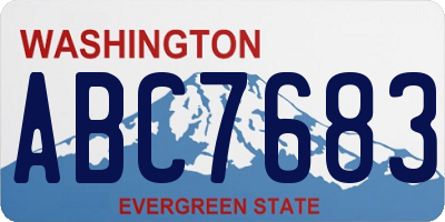 WA license plate ABC7683