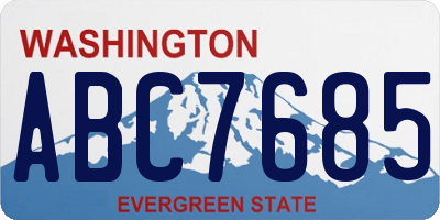 WA license plate ABC7685