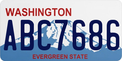 WA license plate ABC7686